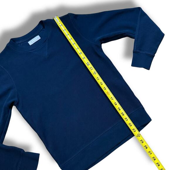 Everlane Womens Crew Neck Textured Cotton Navy Blue Sweatshirt Sweater Size XS - Picture 7 of 7